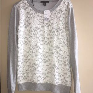 NWT Lace Zine Long Sleeve Crewneck